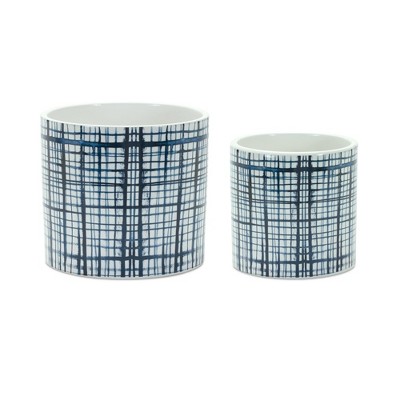 Melrose Criss Cross Pattern Planter (Set of 2)