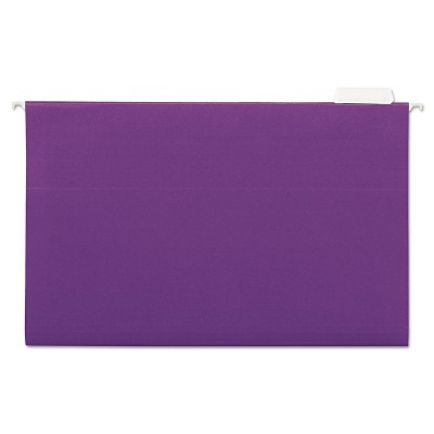 UNIVERSAL Hanging File Folders 1/5 Tab 11 Point Stock Legal Violet 25/Box 14220