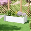 PexFix 39.2 in. L x 13 in. H Outdoor White Rectangular Vinyl Rail and Garden Fence Planter for Vegetables Flowers - 2 of 4