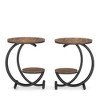 Resenkos Sofa Side End Table, End Table, Couch Table,2-Tier End Table, Small Accent Side Table with C-Shaped Frame,Brown & Black White - 4 of 4