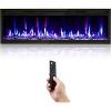 GustoWave 50-Inch Ultra-Thin Electric Fireplace | Wall-Mount or Recessed Installation with Remote | 750W/1500W Heater,12 Flame Colors & Media Options - 2 of 4