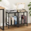 MOEPISY 2-Tier Record Player Stand Vinyl Record Turntable Stand with Storage up to 100 Albums, Black - 3 of 4