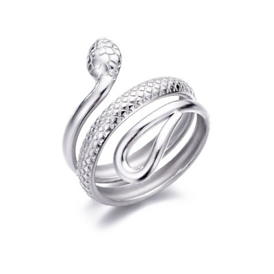 Adornia Tarnish Resistant Silver Curvy Snake Ring
