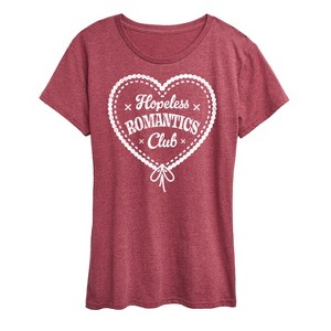 Women's - Instant Message - Hopeless Romantics Club Short Sleeve Graphic T-Shirt - 1 of 4