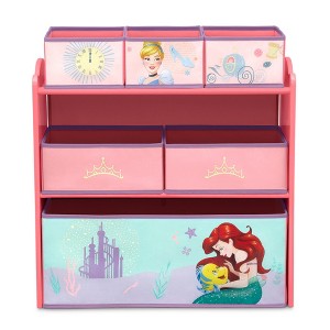 Delta Children Disney Princess 6 Bins Toy Organizer with Reusable Stickers - 1 of 4