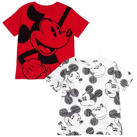 Disney Mickey Mouse Big Boys 2 Pack T-Shirts Brown / White 10-12