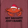 Women's - Instant Message - Not Naughty Just Crabby Christmas Lightweight French Terry Wide Neck Long Sleeve Shirt - 2 of 4