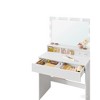 Vanity Desk with Mirror and 9 Dimmable LED Lights Makeup Vanity Cloud White - 4 of 4