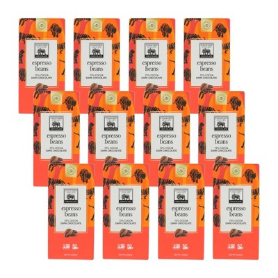 Endangered Species Chocolate Espresso Beans 72% Cocoa Dark Chocolate Bar - Case of 12/3 oz