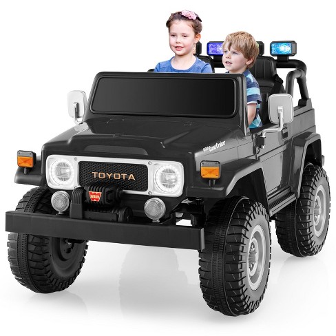 Costway 12v Licensed Toyota Fj40 Rc 2 Seater Ride On Truck Car W Laser Light Music Black Target