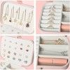 HTUTWOO Small Portable Jewelry Organizer, Double Layer PU Leather Mini Jewelry Holder Gift Box for Girls Women - 4 of 4