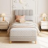 Boucle Upholstered Platform Bed with Wave Headboard for Kids, Easy Assembly, Wooden Slats Support, No Box Spring Needed - 2 of 4