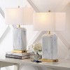 JONATHAN Y Chloe (Set of 2) 24.5" Modern Iron/Marble Ceramic Table Lamps with USB Charging Port (Includes LED Light Bulb): ETL Listed, Linen Shade - 3 of 4