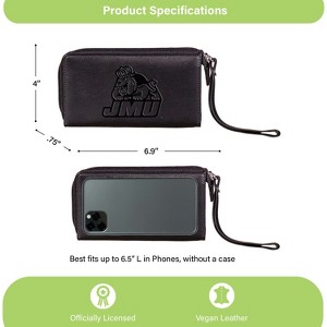 Evergreen NCAA James Madison Dukes Black Leather Women's Wristlet Wallet Officially Licensed with Gift Box - 1 of 1