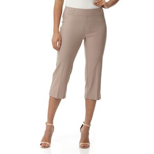 Rekucci Women's Ease into Comfort Capri with Button Detail - 1 of 4