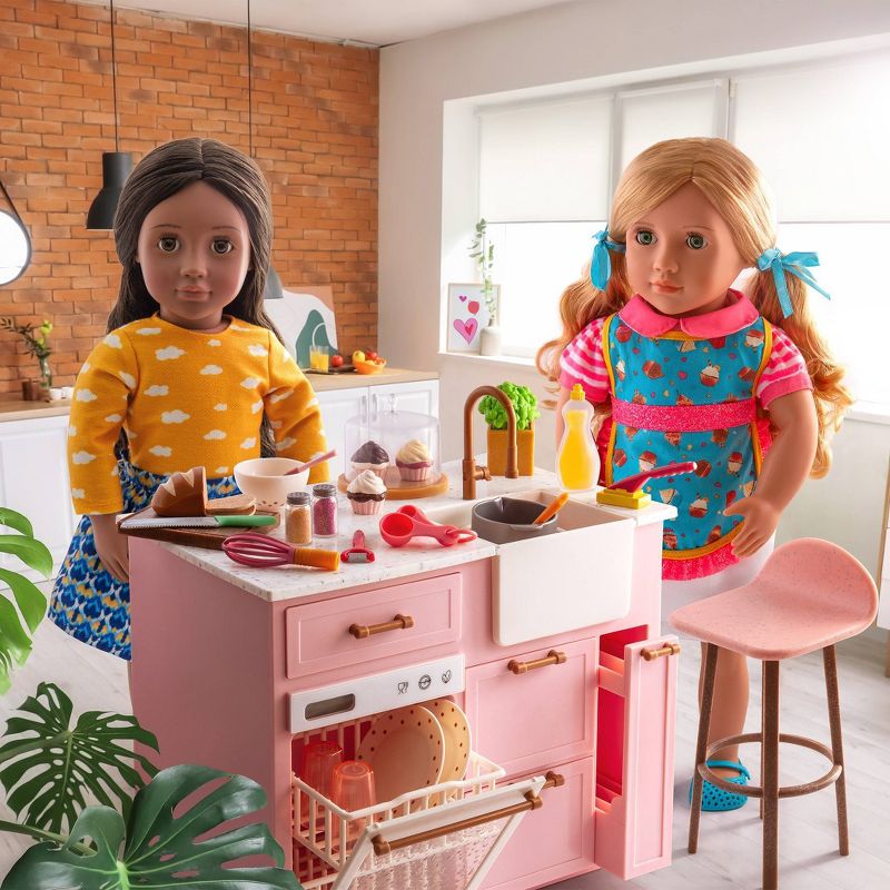 Our Generation Kitchen Island with Accessories for 18&#34; Dolls, 3 of 8