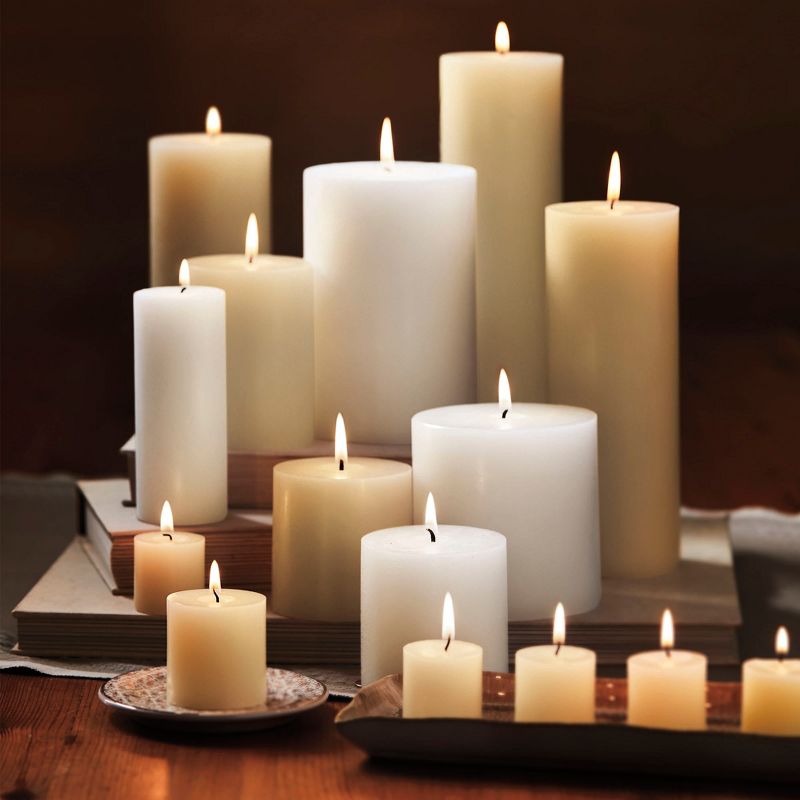 tagltd Chapel Mini Pillar 2x2 Ivory Candles Set Of 4 Unscented Paraffin Wax Drip-Free Long Burning 12 Hours For Home Decor Wedding Parties, 2 of 7