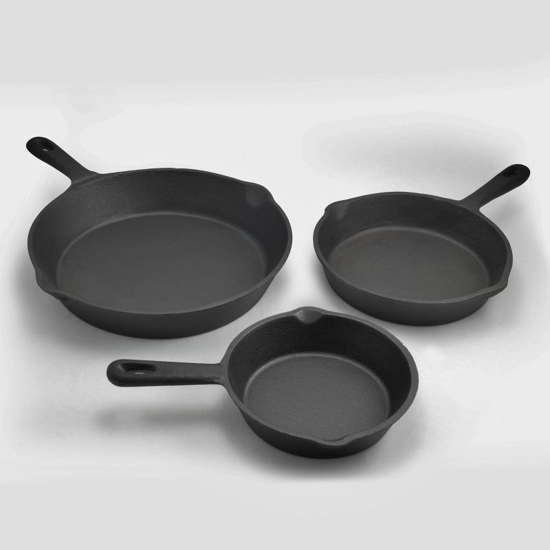 EXCELSTEEL 547 3 PC CAST IRON SKILLET SET, 1 of 5