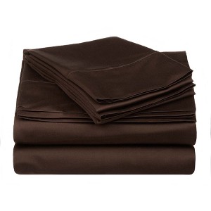 Luxury Cotton 530 Thread Count Solid Deep Pocket Bed Sheet Set by Blue Nile Mills - 1 of 4