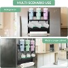 Magnetic Cup Holder for Refrigerator Side – Foldable Space-Saving Organizer with Shelf & Hooks, Holds 3 Large Cups, No Drill Installation for Kitchen - 3 of 4
