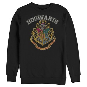 Men's Harry Potter Vintage Hogwarts Crest White Sweatshirt - 1 of 4