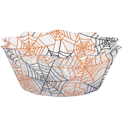 Spiderwebs Fluted Bowl Orange