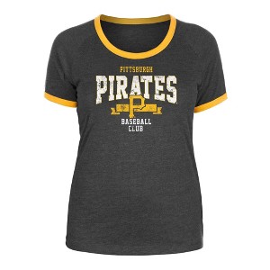 MLB Pittsburgh Pirates Women's Heather Bi-Blend Ringer T-Shirt - 1 of 4