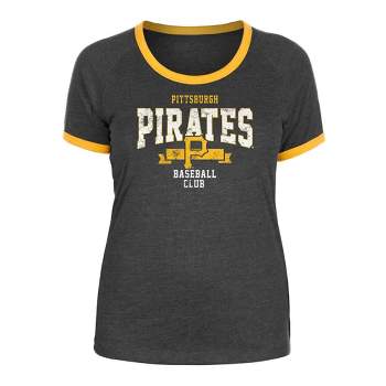 MLB Pittsburgh Pirates Women's Heather Bi-Blend Ringer T-Shirt
