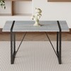 NicBex 55.1" Modern Rectangular Wood Dining Table 1.5" Thick Engineered Wood Tabletop with Metal Legs for Kitchen - 2 of 4