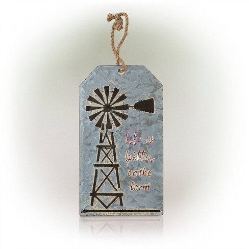 Alpine 17 Life Is Better On The Farm Metal Hanging Wall Decor Gray Target