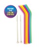 Norpro Silicone Reusable Color Changing Straws with Cleaning Brush, Set of 6 - 2 of 4
