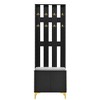 TIRAMISUBEST 4-in-1 Hall Tree with Cushion - Luxury Entryway Bench with 8 Gold Hooks, Fluted Doors & Storage (Black 23.6"x70.8") - 2 of 4
