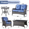 Gymojoy 5 Piece Outdoor Wicker Loveseat Sofa with Patio Chairs with Coffee Table and Side Table - 3 of 4