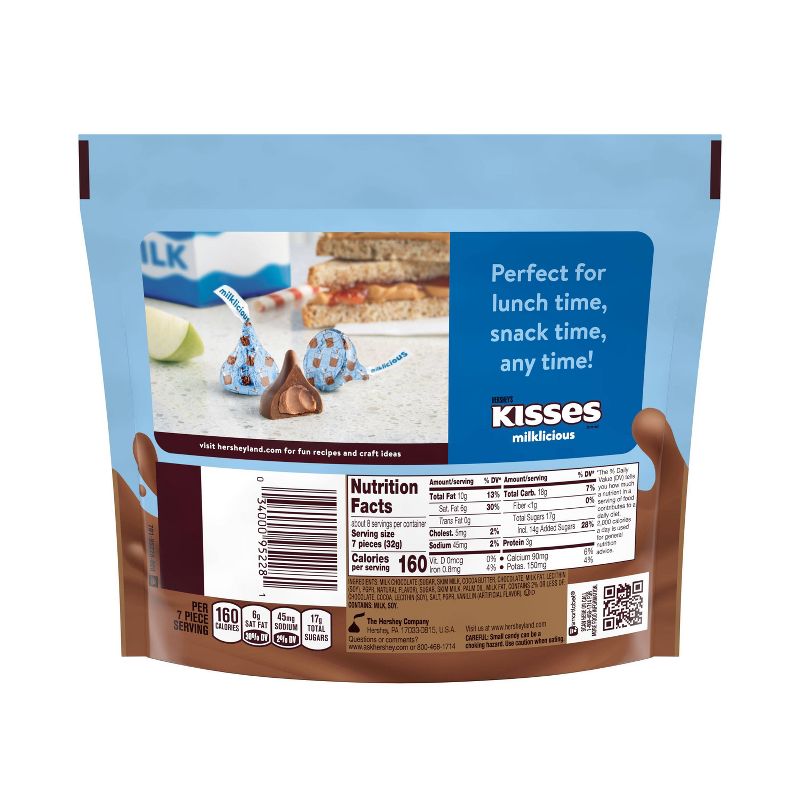 Hershey&#39;s Kisses Milklicious Milk Chocolate with Creamy Chocolate Milk Filling - 9oz, 3 of 7