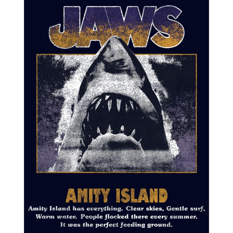 Men's Jaws Blue and Yellow Poster T-Shirt, 2 of 6