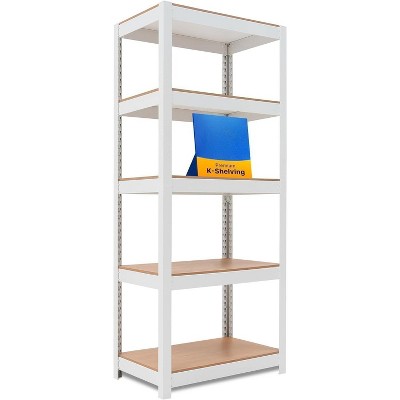 House 5 Tier 24.1" W Laminated Metal Shelving Unit Adjustable Storage Utility Rack Heavy Duty Shelves