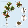 Orieon 4.9FT Artificial Fiddle Leaf Fig Tree with Natural Trunk, Lifelike Faux Plant with Silk Leaves, Fake Indoor Plant in Pot for Living Room Decor - 2 of 4
