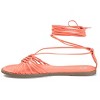 Journee Collection Womens Jess Ankle Wrap Low Block Heel Sandals Coral 8 - 2 of 4