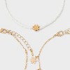 Flower and Seed Bead Anklet Set 3pc - Wild Fable™ Gold/Blue: Lobster Claw Clasp, Recycled Zinc, Chain Anklets - 3 of 3