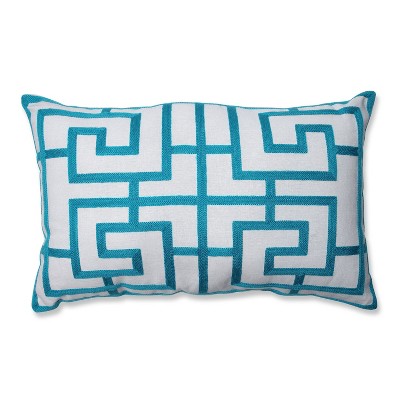 Pillow Perfect Embroidered Geometric Rectangular Throw Pillow - 18.5"x11.5" - Blue