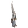 Northlight Standing Girl Gnome with Plaid Toy Sack Christmas Figure - 27" - Gray and Beige - 3 of 4