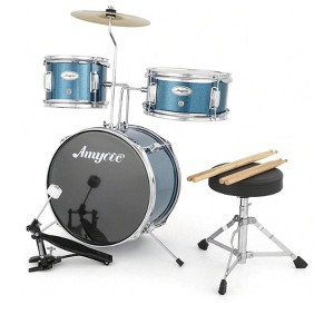 Coucheta 3-Piece Life Drum Set - Beginner Kit with Cymbal, Tom, Bass Drum - Includes Sticks, Pedal & Stool for Kids - 1 of 4
