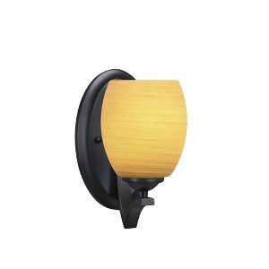 Toltec Lighting Zilo 1 - Light Sconce in  Matte Black with 5" Cayenne Linen Shade - 1 of 1