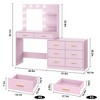 61" Makeup Vanity with Mirror & Lights - 3 Color Modes, 8 Drawers & 2 Shelves, Adjustable Brightness for Bedroom - 3 of 4