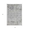 10' Gray And Ivory Geometric Shag Runner Rug - 3 of 4