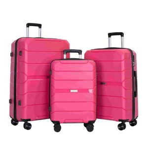 Belatt 3-Piece Hardshell Luggage Set (20/24/28") - TSA Lock, PP Lightweight Spinner Wheels, Adjustable Pull Rod & Name Card - 1 of 4