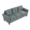 INFURNIC Sofas Comfortable Sectional Couch Velvet Upholstery Detachable Cushions Modular Design for Living Room, Grey, 76.7"*29.1"*34.4" - 3 of 4