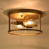 YIYIBYUS 2-Light Gold Farmhouse Round Cage Flush Mount Ceiling Light, No Bulbs Include - 2 of 4