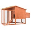 'vidaXL Large Wooden Chicken Coop with Nest Box - Solid Fir Wood and Galvanized Steel Poultry Cage with Raised Sleeping Area and Spacious Run - 4 of 4