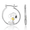 Peanuts Snoopy Hugging Woodstock Enamel Hoop Earrings - Cute Cartoon Character Jewelry - 3 of 4